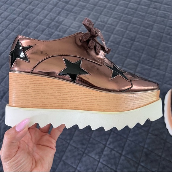 Stella McCartney Elyse Shoes Womens 5 35 Star Platform Bronze Metallic - Picture 15 of 15